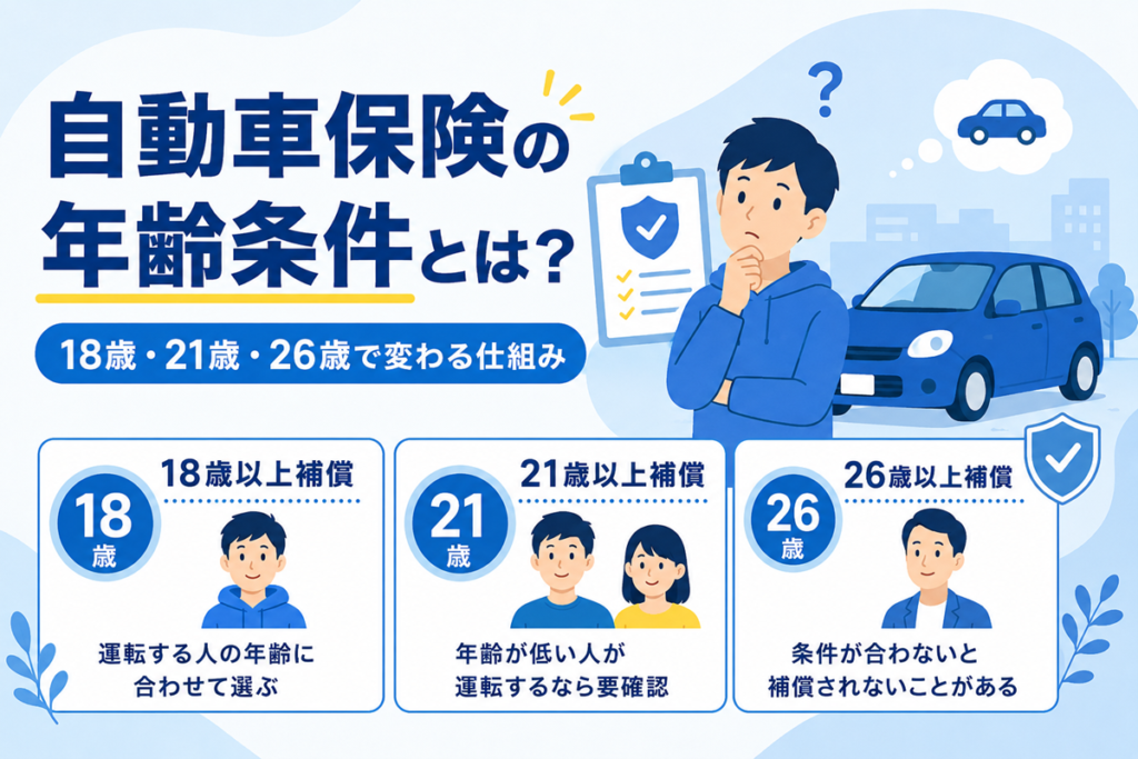 自動車保険の年齢条件の区分と適用される人の範囲