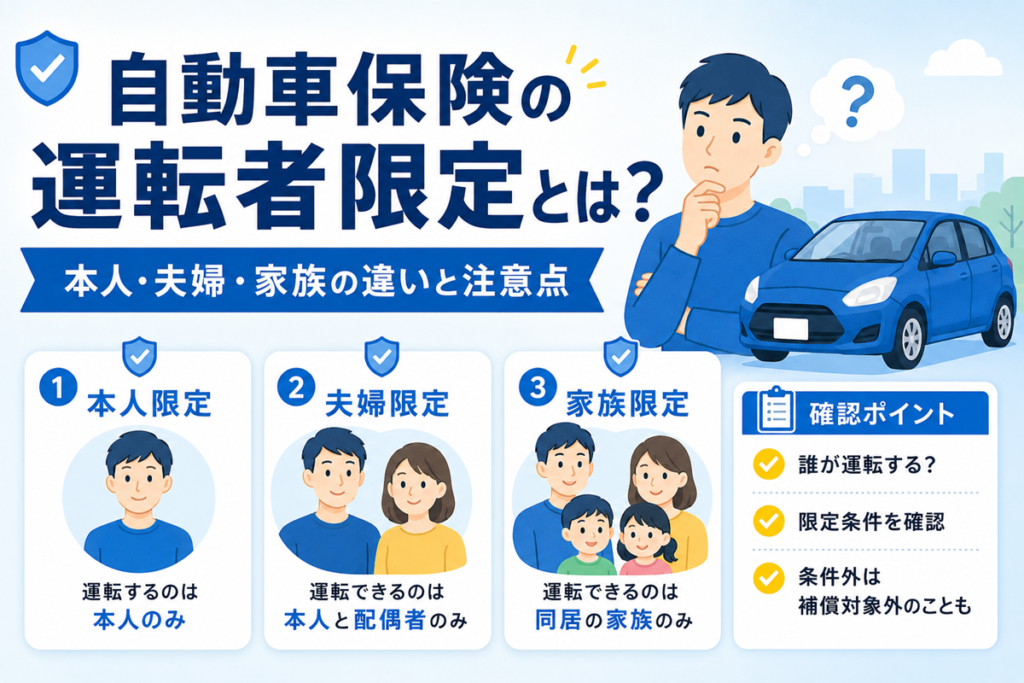 自動車保険の運転者限定で補償される運転者の範囲